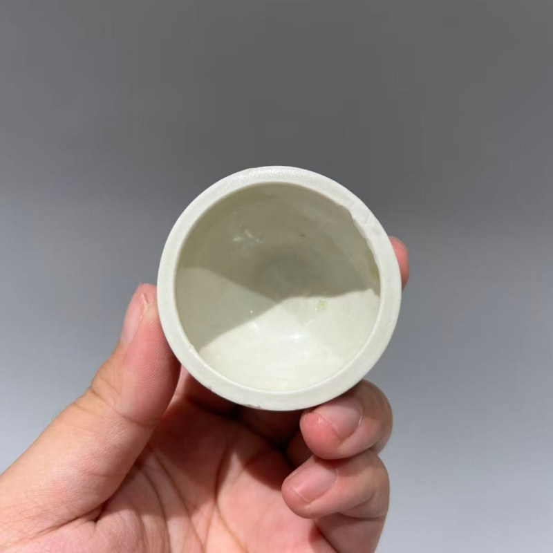 明代 白釉柳斗杯一对 - 图4
