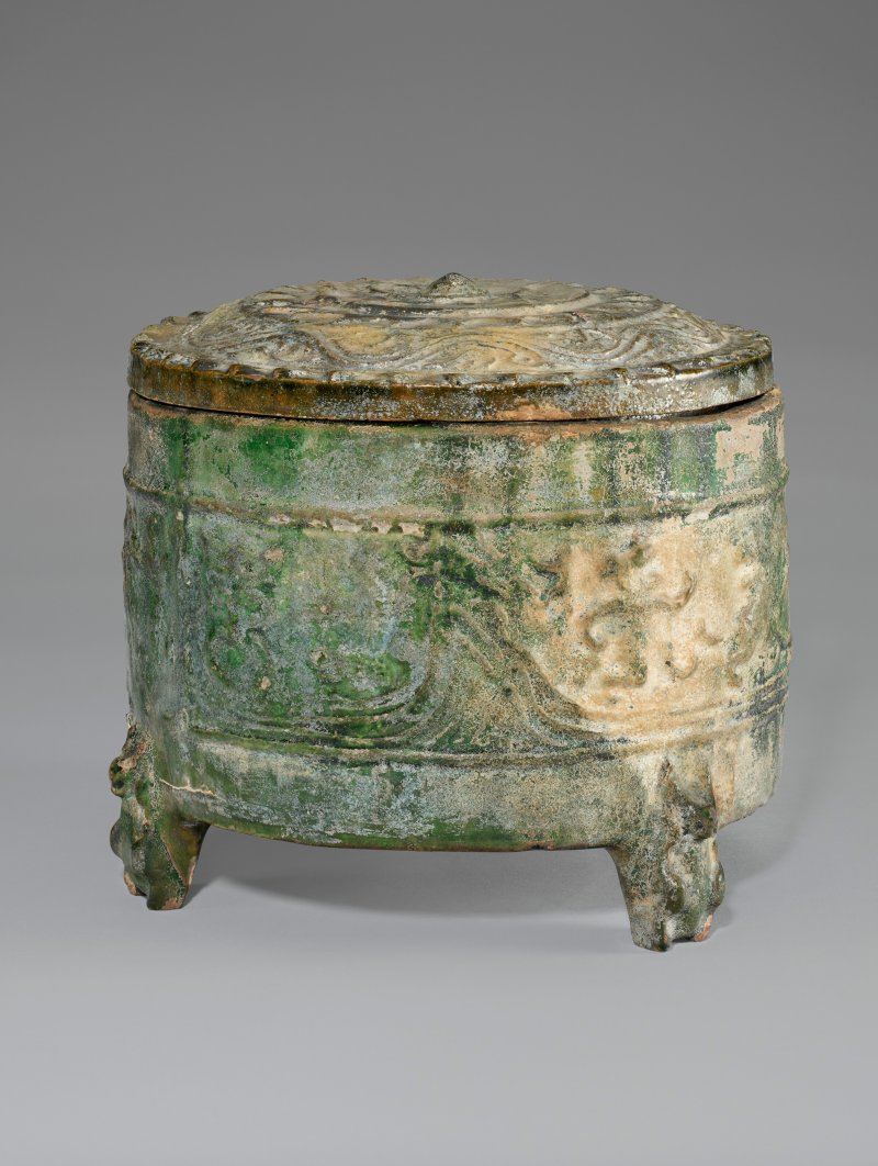 中國 漢 綠釉三足蓋奩  CHINA, HAN DYNASTY (206 BC-AD 220) - 图2