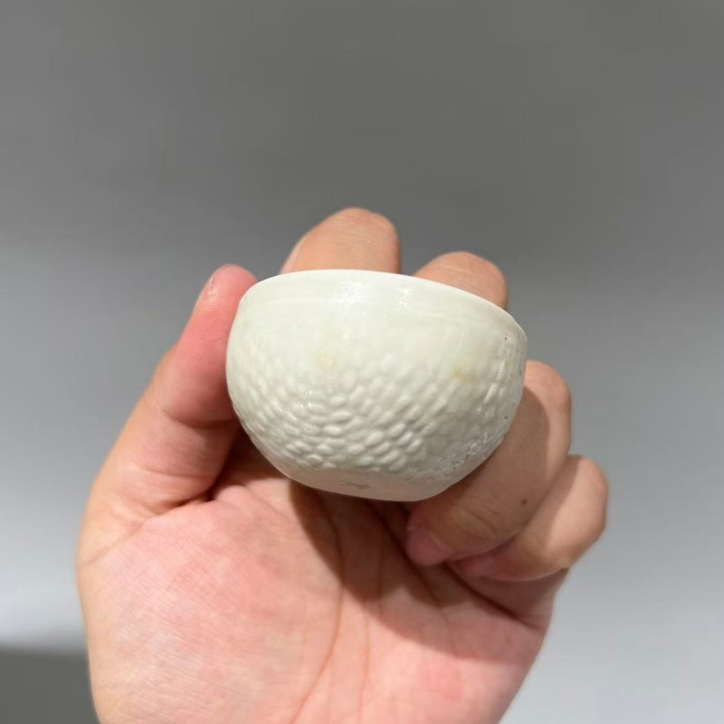 明代 白釉柳斗杯一对 - 图5