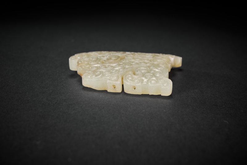 清 白玉楚式双龙凤纹玉珮 - 图2