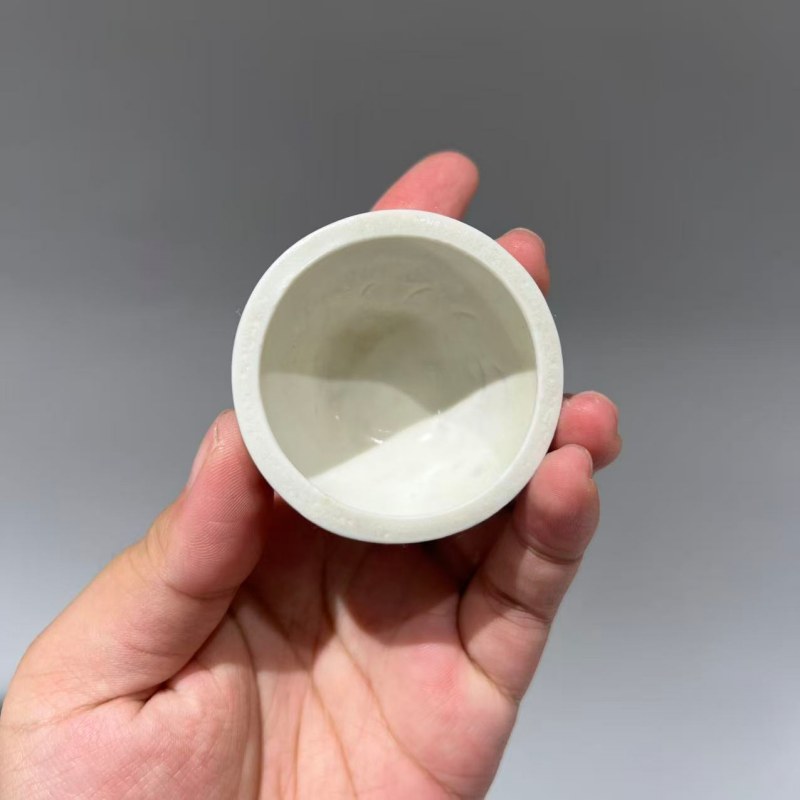 明代 白釉柳斗杯一对 - 图7