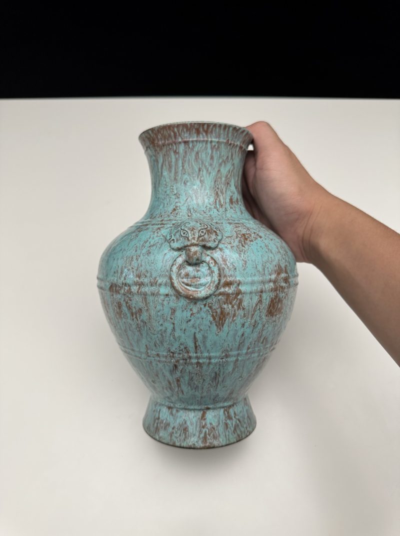 清雍正 炉钧釉辅首尊 - 图6
