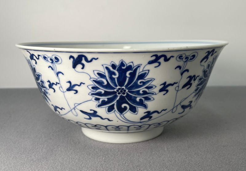 清光绪 青花缠枝莲纹碗 - 图2