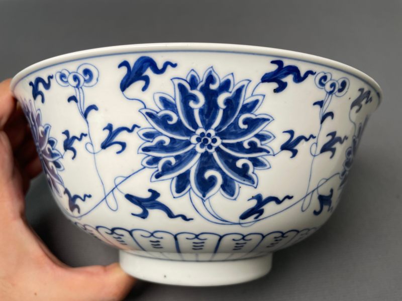 清光绪 青花缠枝莲纹碗 - 图3