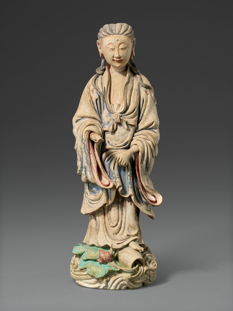 中國 清十八世紀 彩塑觀音立像  CHINA, QING DYNASTY, 18TH CENTURY