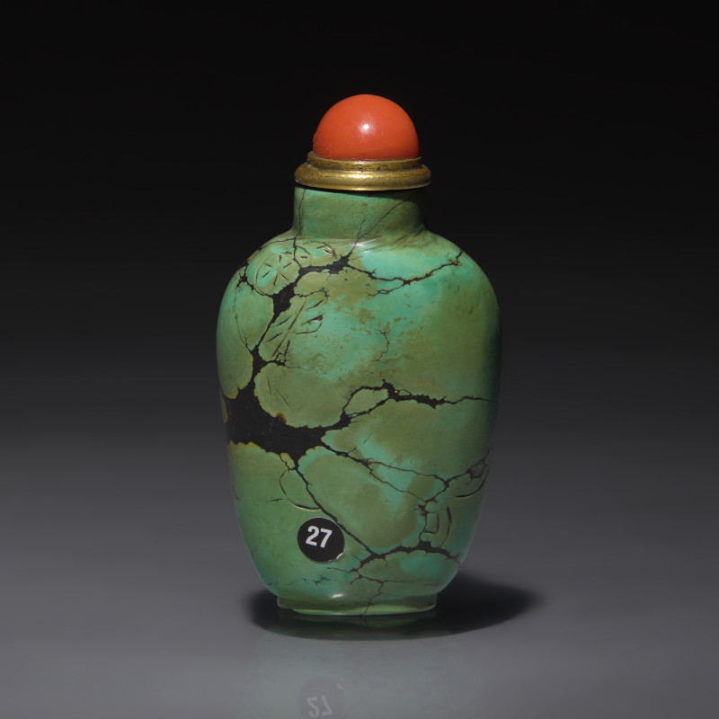 1790–1850年 綠松石鼻煙壺 | A Chinese Turquoise Matrix Snuff Bottle, Qing Dynasty, Circa 1790-1850 - 图1