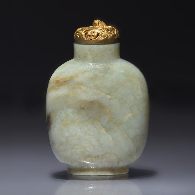 清晚期 灰玉巧雕踏雪尋梅圖鼻煙壺 | A Chinese Carved Grey and Black Jade Snuff Bottle, Qing Dynasty, 19th Century - 图2