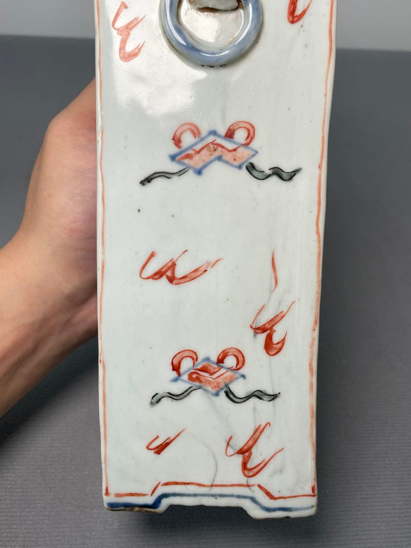明 青花五彩洞石花鸟纹铺首衔环香筒 - 图17