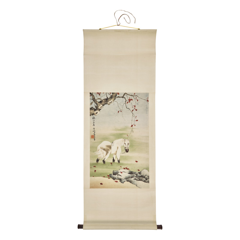 黃北壽舊藏書畫一組九件 | Five Chinese Hanging Scroll Paintings and Four Calligraphy Dedicated to Huang Beishou (1913-2000) - 图29