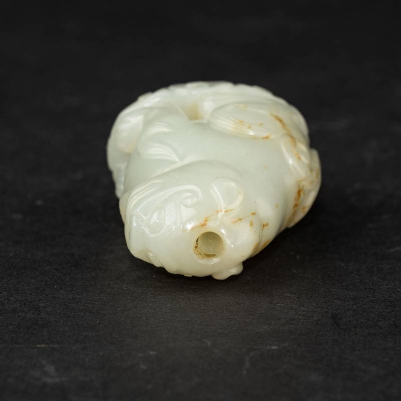    清 白玉獅雕坐像 - 图5