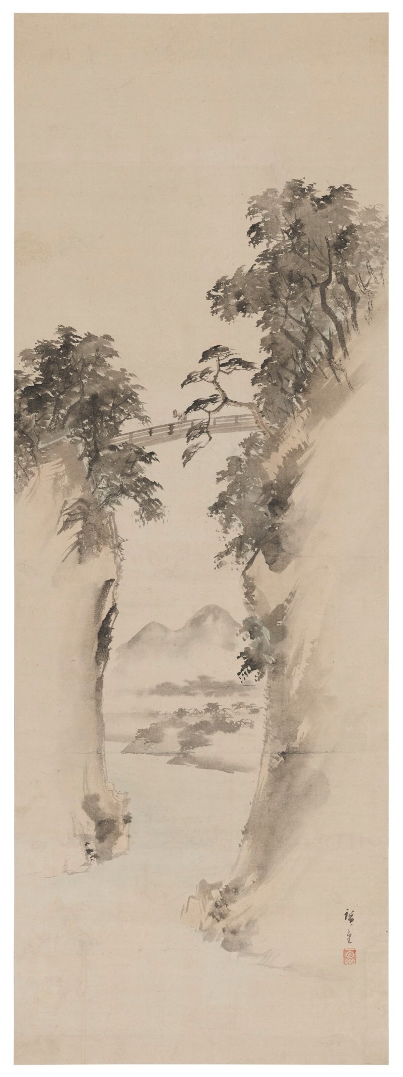 UTAGAWA HIROSHIGE (1797-1858)  Saruhashi zu (Picture of the Monkey Bridge)