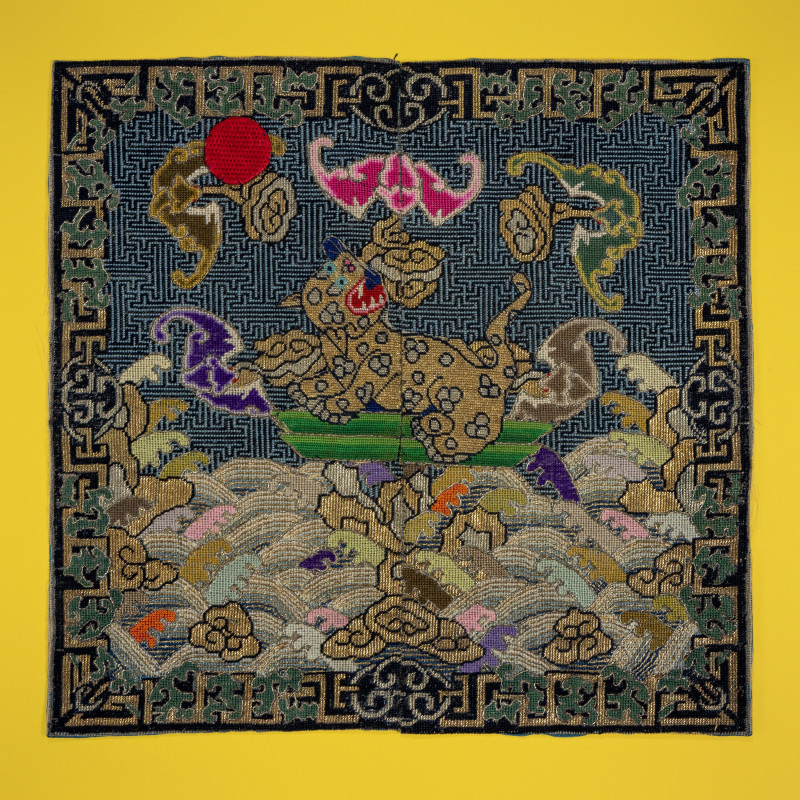 晚清-民國 刺綉武官補子六種 | Six Chinese Embroidered Silk Military Rank Badges, Late 19th-Early 20th Century - 图4