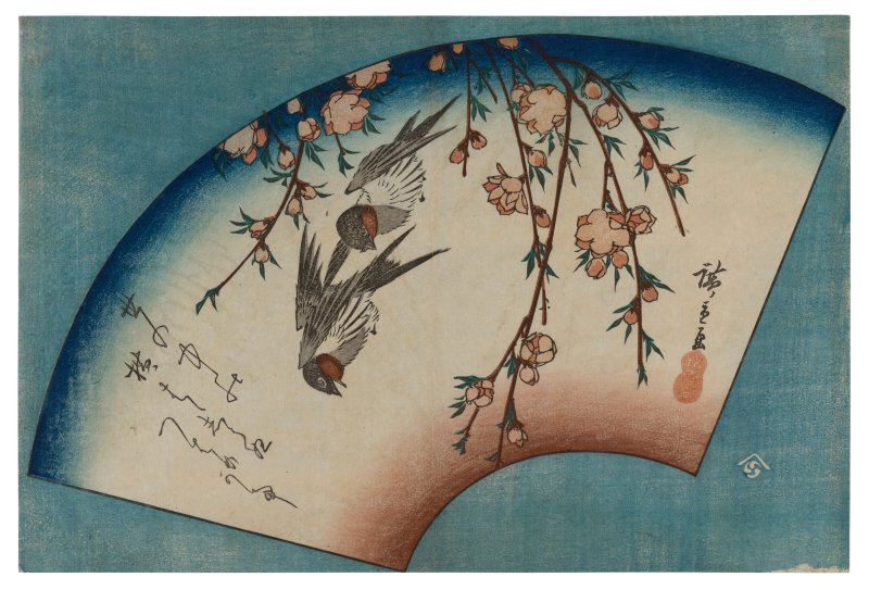 UTAGAWA HIROSHIGE (1797-1858)  Swallows and Peach Blossom - 图1