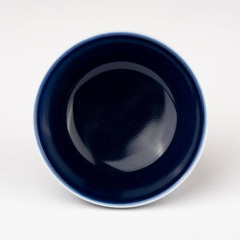    清乾隆 敬畏堂製藍釉杯 - 图5