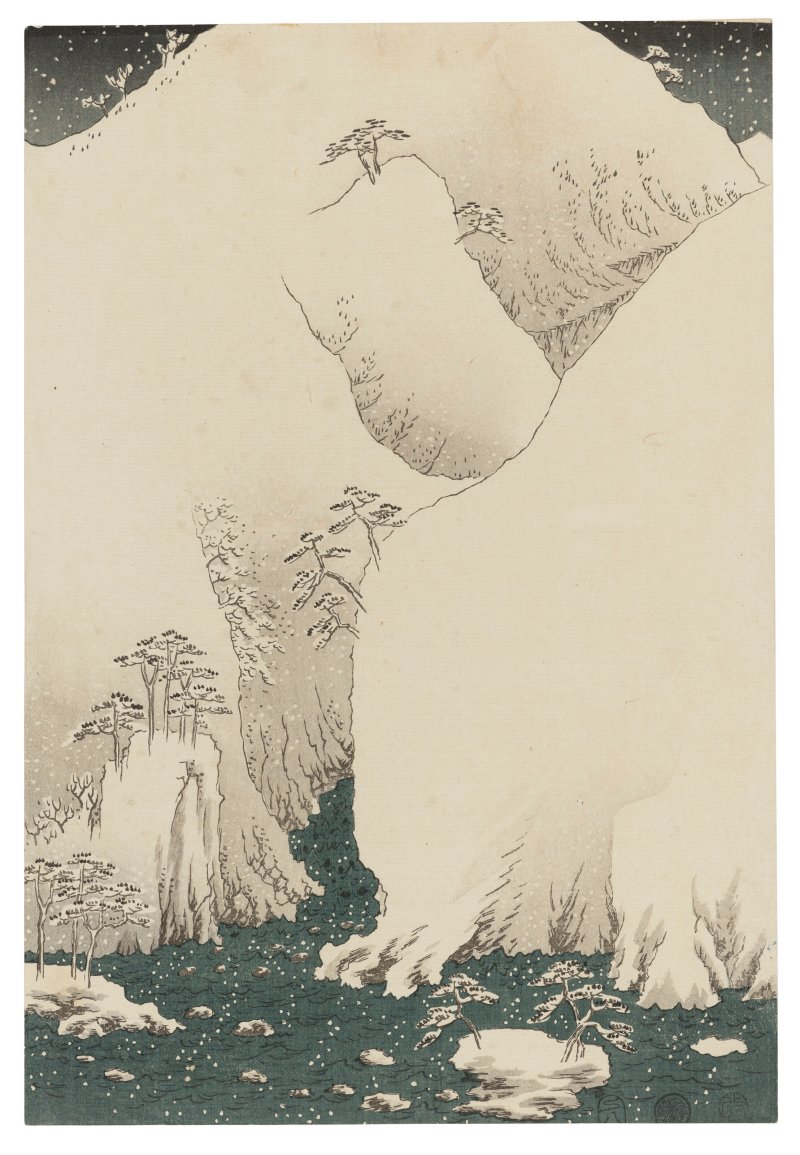 UTAGAWA HIROSHIGE (1797-1858)  Kisoji no yamakawa (Mountain river on the Kiso Road) - 图4