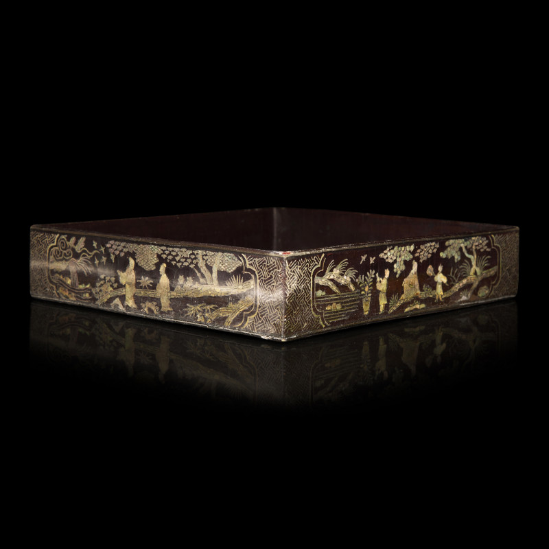 明晚期 黑漆螺鈿行旅圖蓋盒 | A Chinese Mother of Pearl Inlaid Lacquer Box, Ming Dynasty, 16th/17th Century - 图6