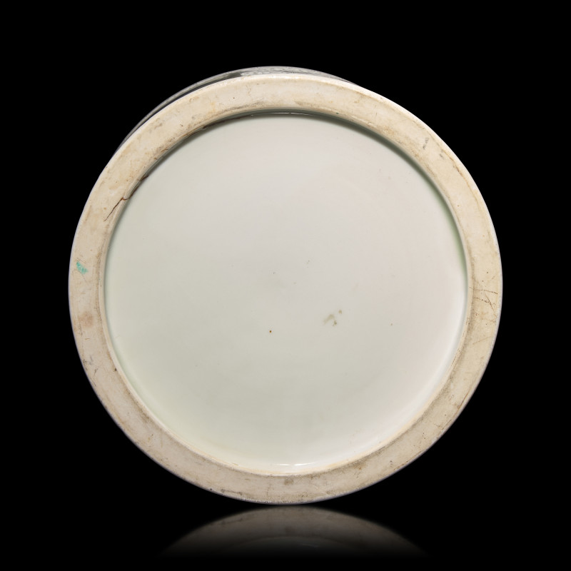日本明治時代 平戶燒青花水指 | An Unusual Japanese Hirado Porcelain Mizusashi and Cover, Meiji Period - 图5