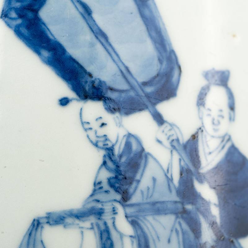    清康熙 青花人物筆筒 - 图7