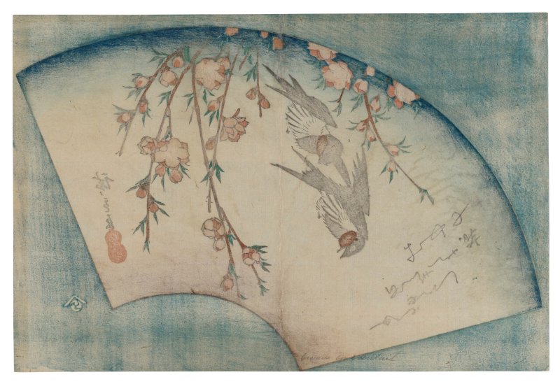 UTAGAWA HIROSHIGE (1797-1858)  Swallows and Peach Blossom - 图2