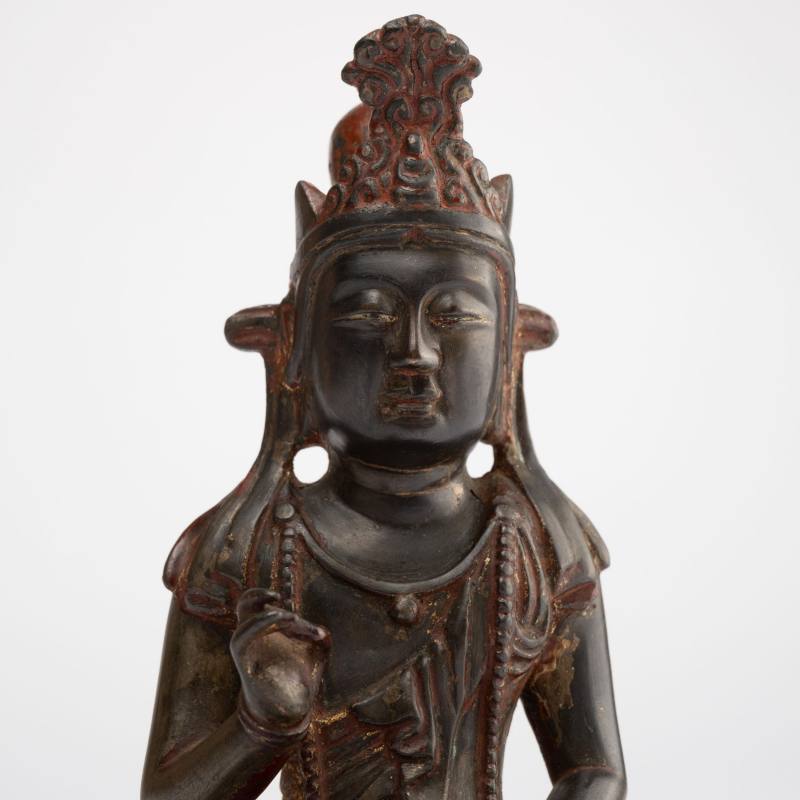    五代 吴越国鎏金彩绘铜佛像 - 图6