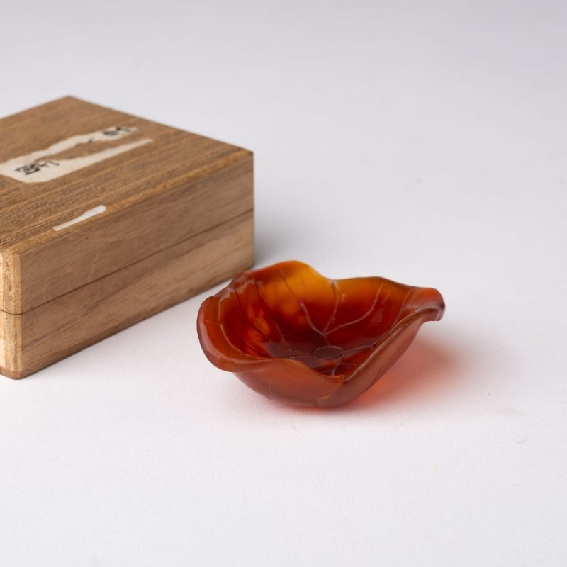    清 瑪瑙荷葉水盂 - 图1