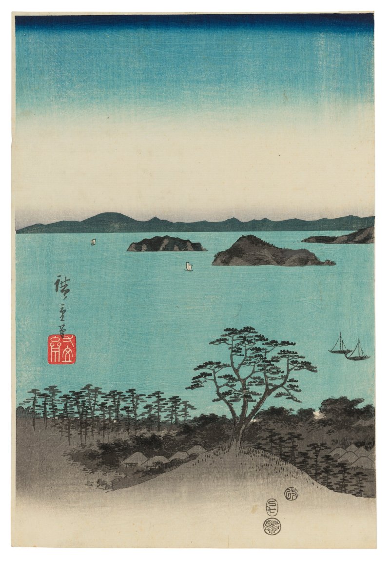 UTAGAWA HIROSHIGE (1797-1858)  Buyo Kanazawa hassho yakei (Eight night views of Kanazawa, Musashi Province) - 图2