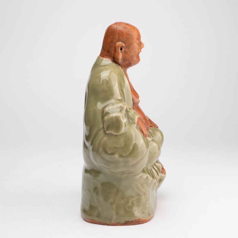    明 龍泉窯彌勒像 - 图5