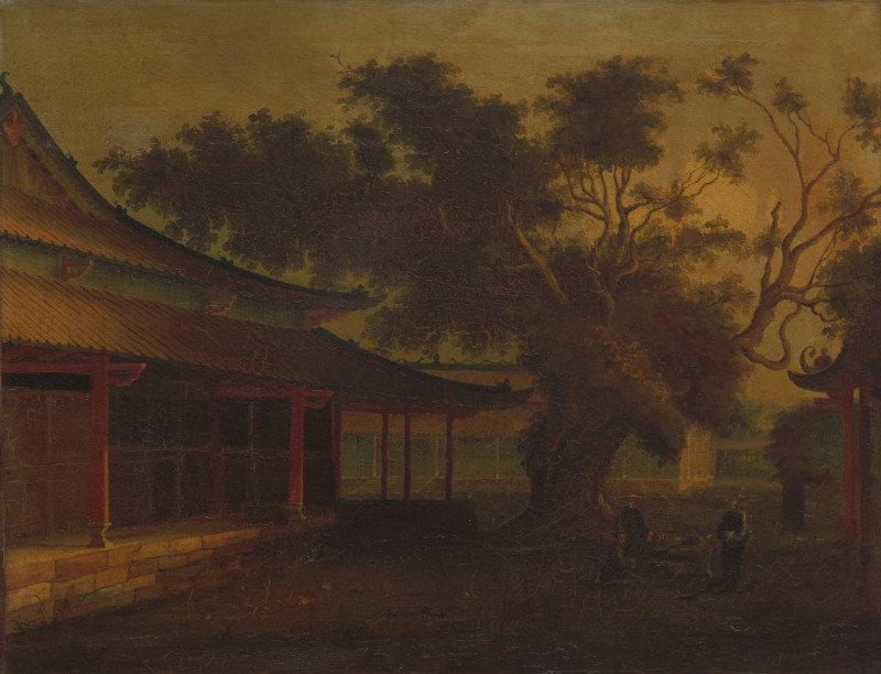 清晚期 外銷油畫兩幅 | Two Framed Chinese Export Paintings, 19th Century - 图3