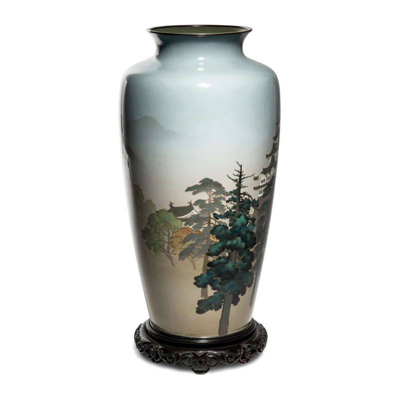 日本明治-大正時期 安藤七寶店七寶燒花瓶一對 | An Impressive Pair of Large Japanese Cloisonné Presentation Vases, Ando Jubei Studio, Late Meiji to Taisho Period - 图3