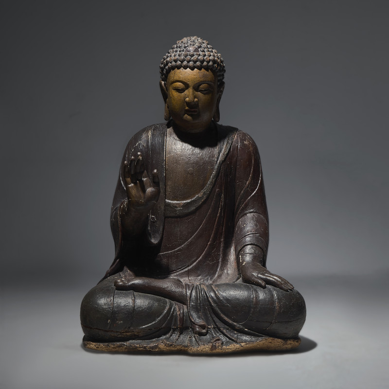 明末清初 木髹漆巨型坐佛 | A Large Chinese Lacquered Wood Seated Buddha, Late Ming/Early Qing Dynasty - 图3