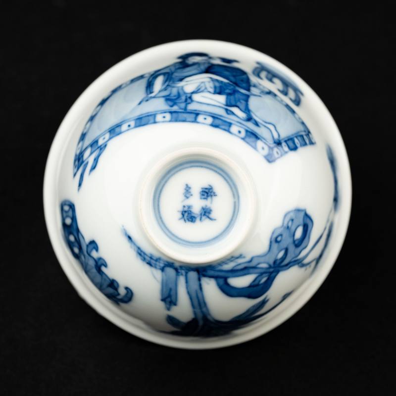    清康熙 青花人物紋杯 - 图6