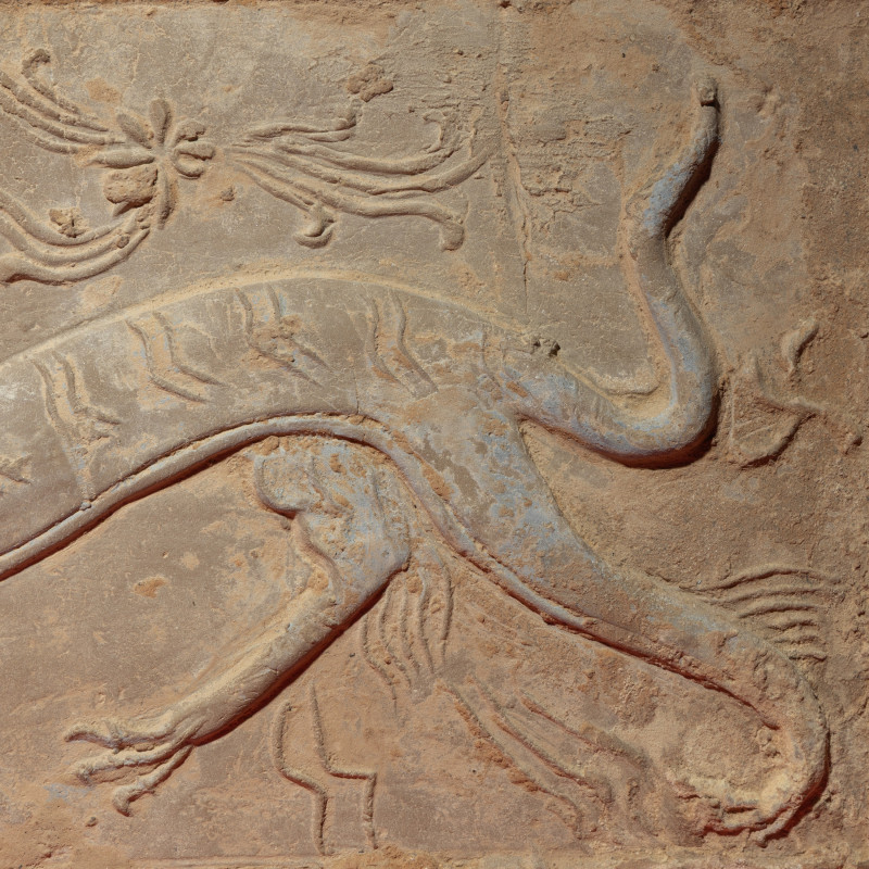 南朝 灰陶四神白虎畫像磚 | A Chinese Grey Pottery 'White Tiger' Relief Tomb Brick, Southern Dynasties - 图3