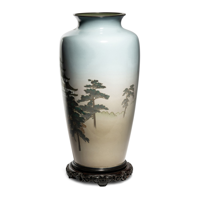 日本明治-大正時期 安藤七寶店七寶燒花瓶一對 | An Impressive Pair of Large Japanese Cloisonné Presentation Vases, Ando Jubei Studio, Late Meiji to Taisho Period - 图5
