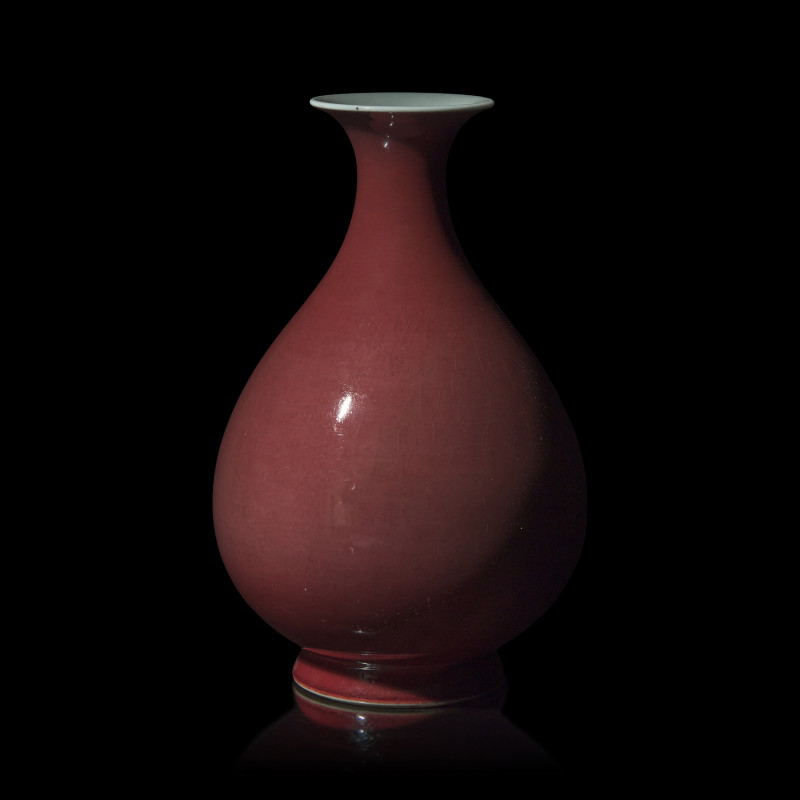 清道光 紅釉玉壺春瓶 | A Chinese Copper-Red Glazed Vase, Yuhuchun , Daoguang Mark and Period - 图2