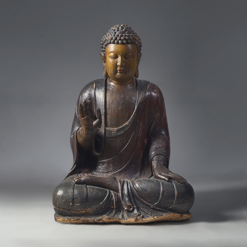 明末清初 木髹漆巨型坐佛 | A Large Chinese Lacquered Wood Seated Buddha, Late Ming/Early Qing Dynasty - 图4