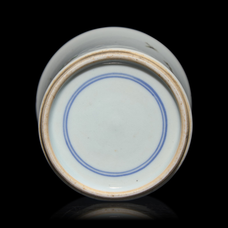五彩花鳥圖小筆筒 | A Small Chinese Famille Verte Brush Pot, Bitong - 图5