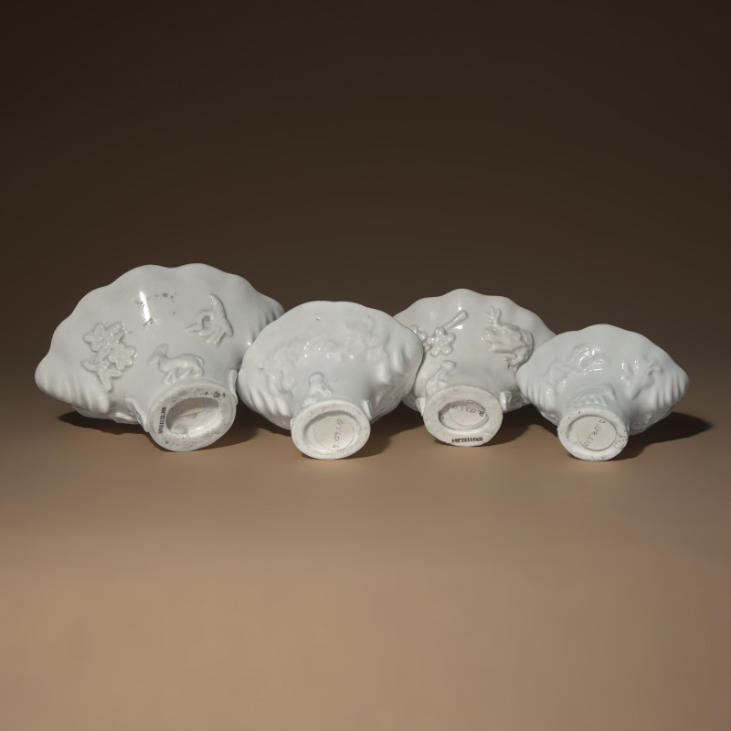 清中期 德化白瓷瑞獸靈芝杯四件 | Four Chinese Blanc-de-Chine Porcelain Libation Cups, 18th Century - 图4