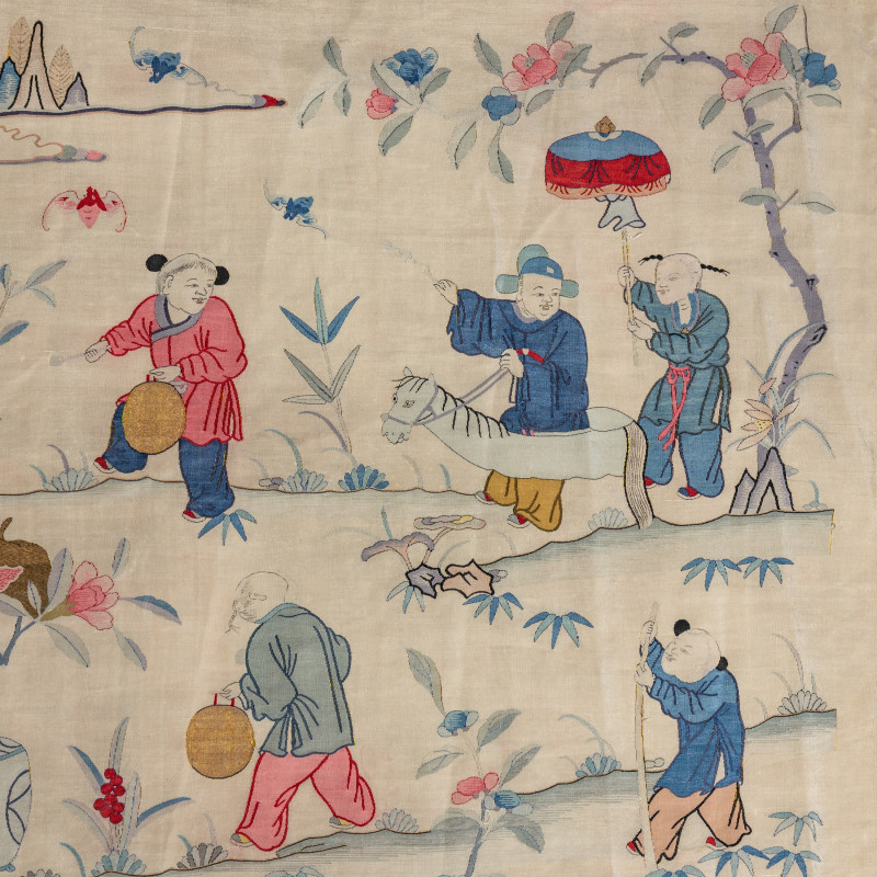 清晚期 緙絲百子圖大挂賬 | A Large Chinese Kesi Silk 'Hundred Boys' Panel, Circa 1880 - 图6