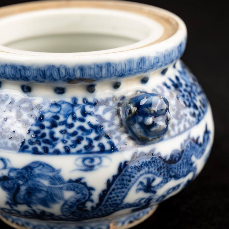    清光緒 青花龍紋香爐 - 图7