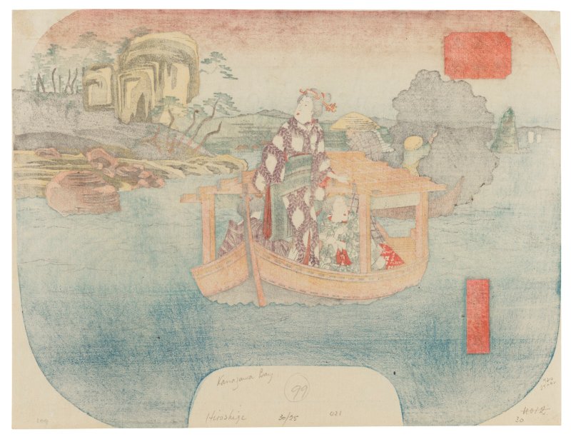 UTAGAWA HIROSHIGE (1797-1858)  Kanazawa Suzumegarua fukei (View of Suzume Bay in Kanazawa) - 图2