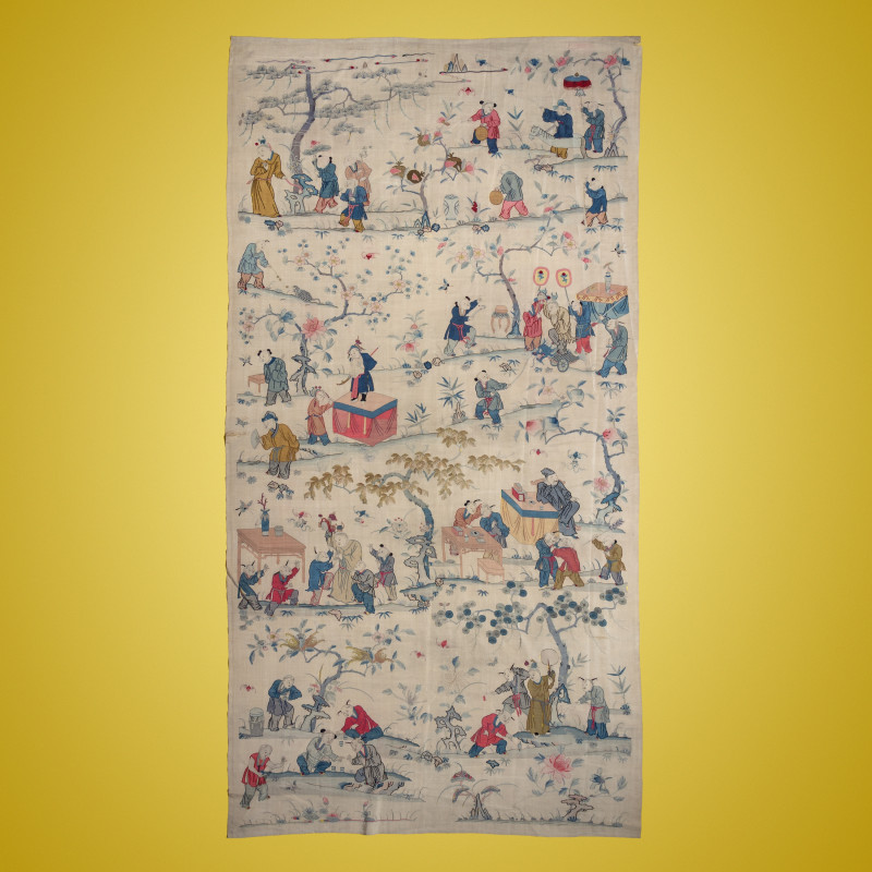 清晚期 緙絲百子圖大挂賬 | A Large Chinese Kesi Silk 'Hundred Boys' Panel, Circa 1880