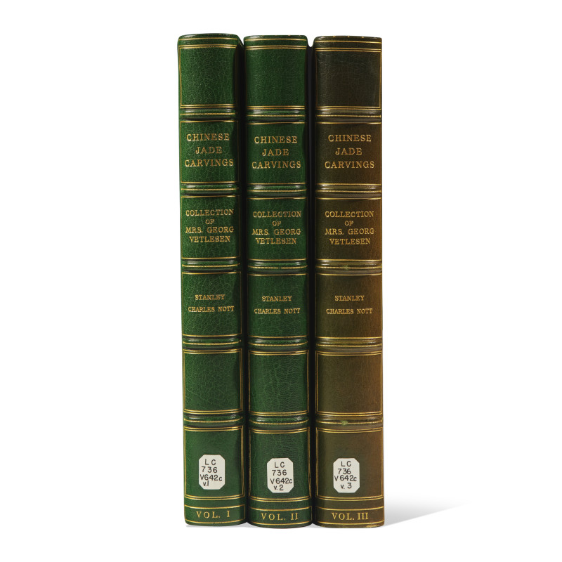 樂提1939-1940年編著《George Vetlesen夫人藏中國玉器》一套三冊 | Chinese Jade Carvings in the Collection of Mrs. George Vetlesen, 1939-1940. 3 volumes, compiled by Stanley Charles Nott, Author's copy. —...