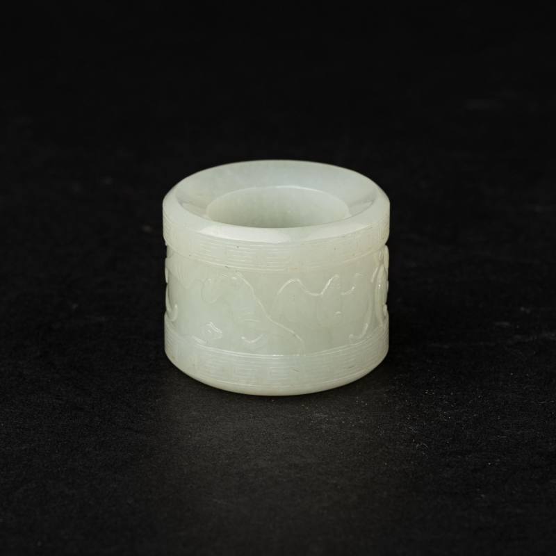    清 白玉扳指