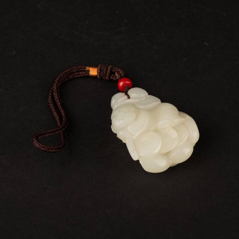    清 白玉送財童子