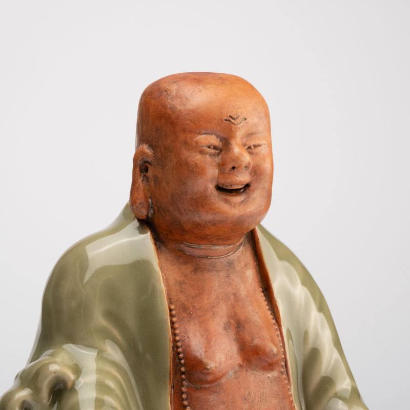   明 龍泉窯彌勒像 - 图6