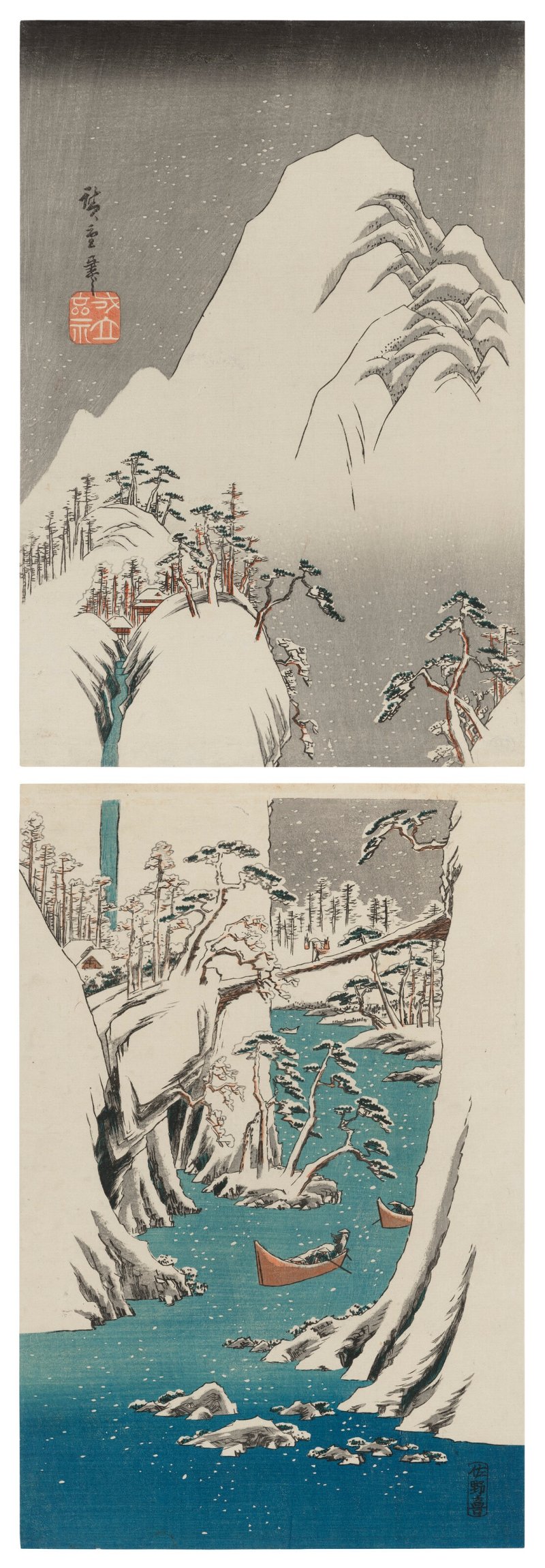 UTAGAWA HIROSHIGE (1797-1858)  The Fuji River in Snow - 图1