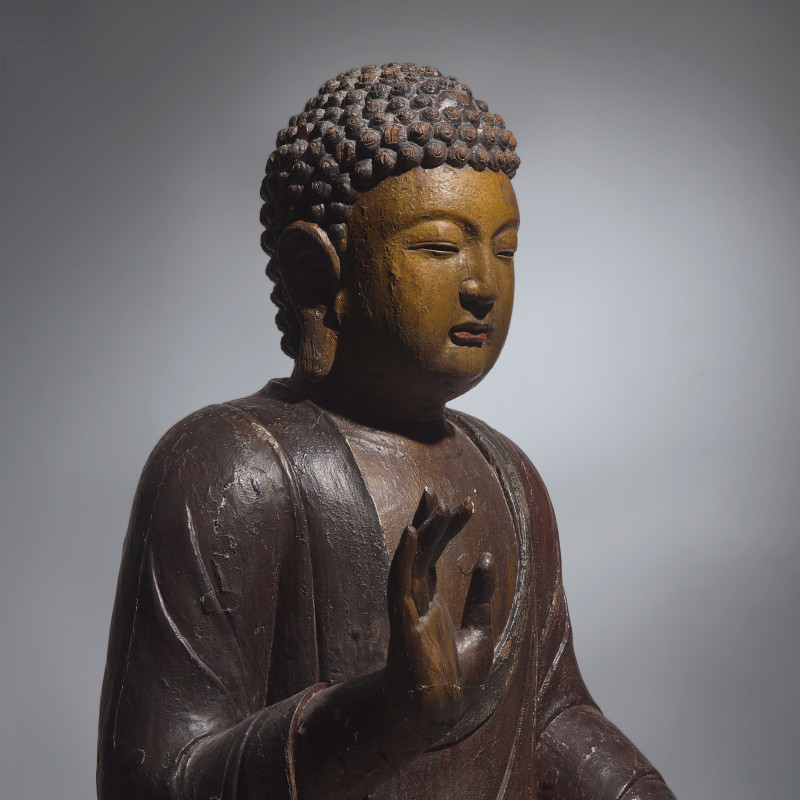 明末清初 木髹漆巨型坐佛 | A Large Chinese Lacquered Wood Seated Buddha, Late Ming/Early Qing Dynasty - 图6