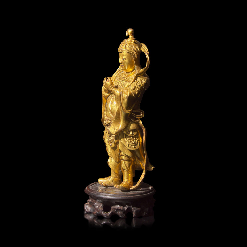 清中期 銅鎏金韋陀像 | A Chinese Gilt Bronze Figure of Weituo, 17th/18th Century - 图2