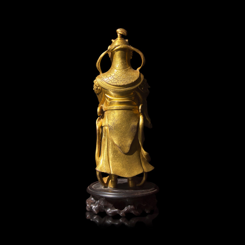 清中期 銅鎏金韋陀像 | A Chinese Gilt Bronze Figure of Weituo, 17th/18th Century - 图3