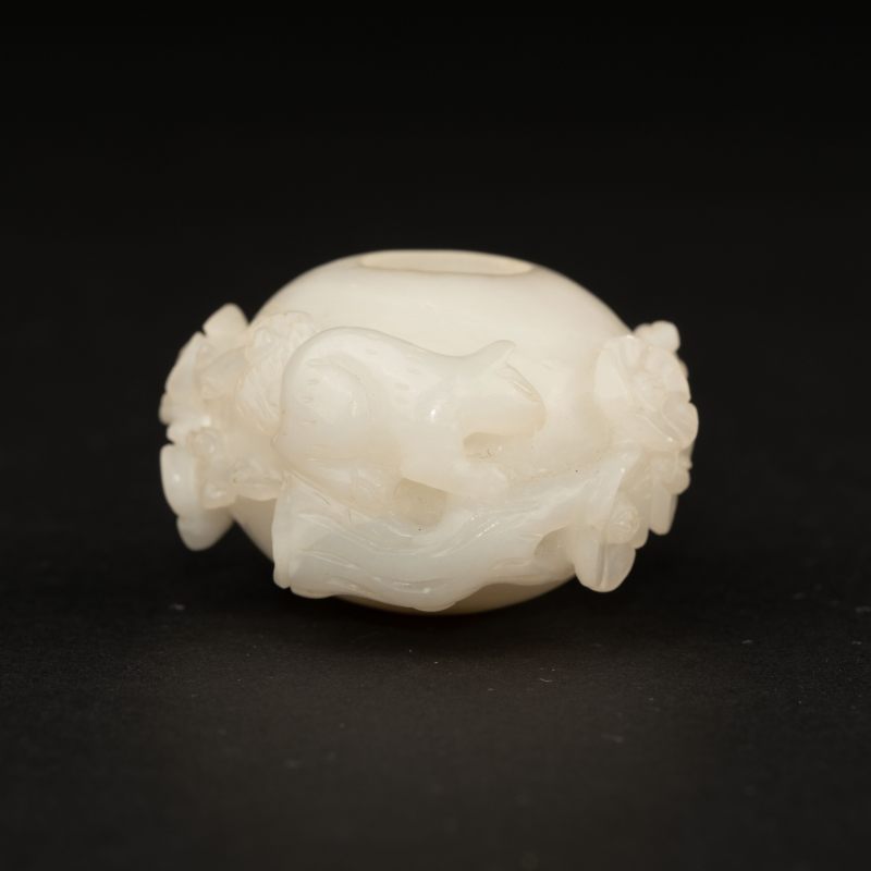    清 白玉浮雕水盂 - 图5